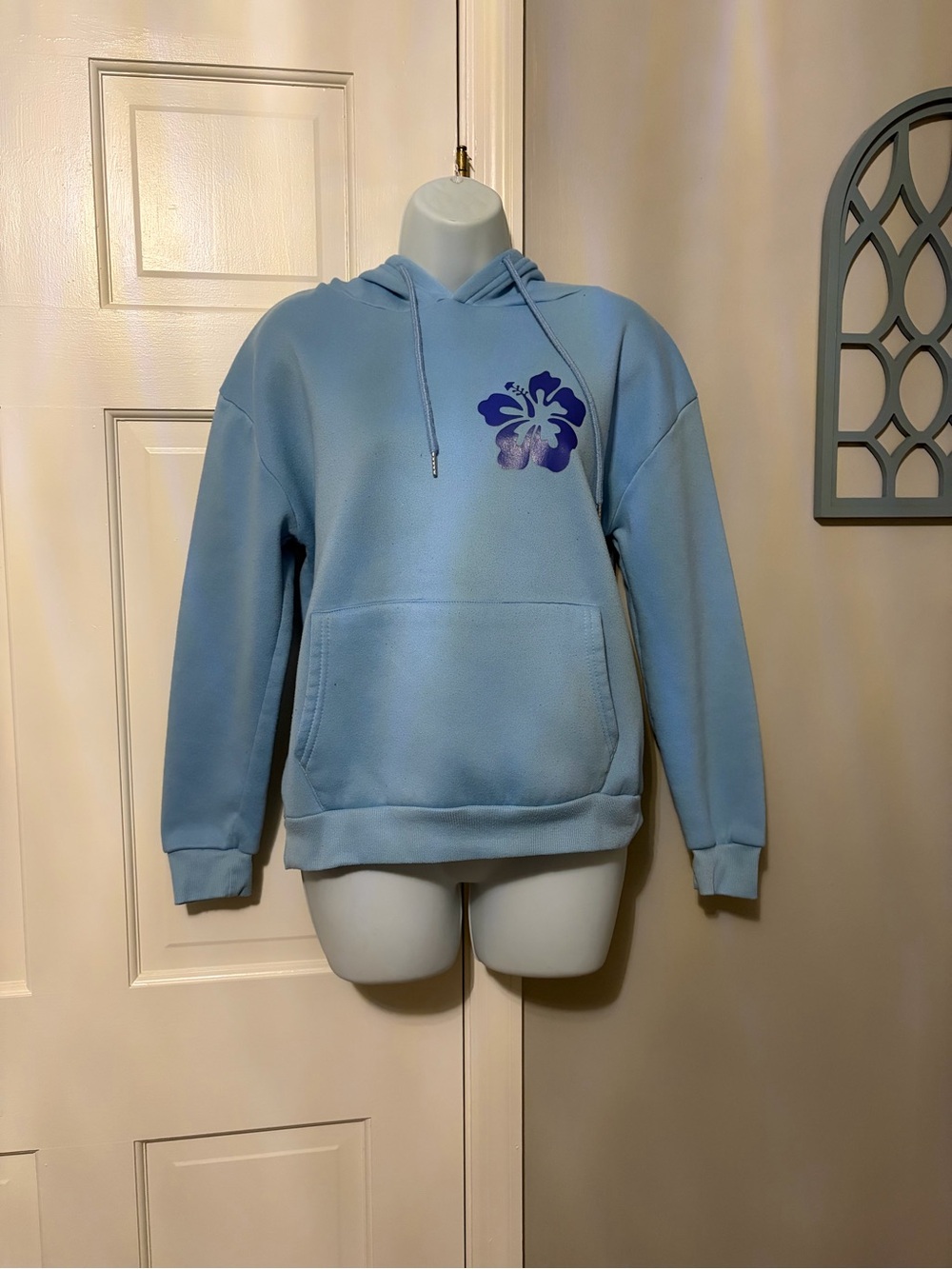 SHEIN Light Blue Cozy Fleece-Lined Hoodie - Picture 1 of 3